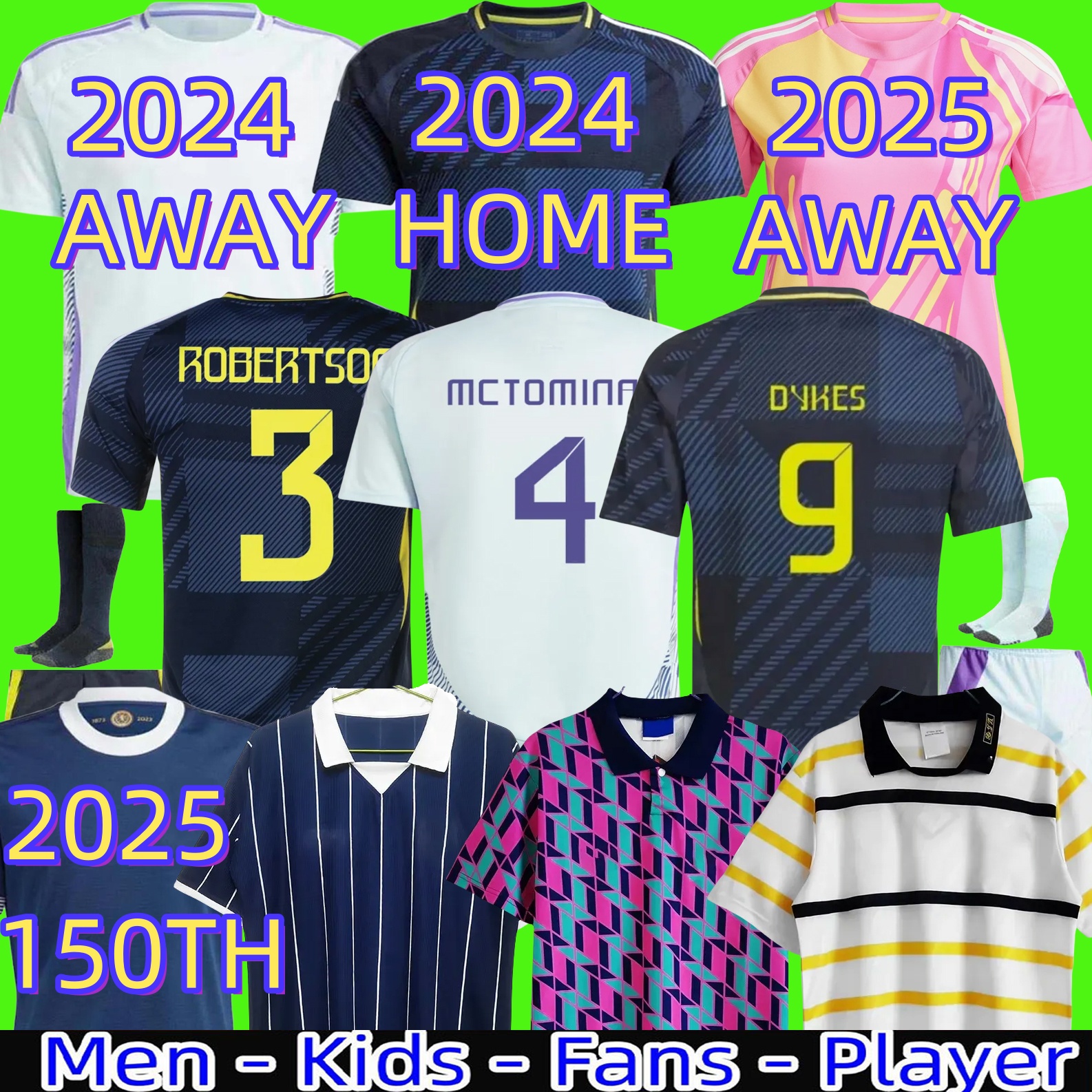 25 26 scotland football shirt Soccer Jerseys 2025 2026 ROBERTSON McTominay McGREGOR SHANKLAND MCGREGOR Homemaillot de Foot men kids kits unifrom pink WOMEN 150TH