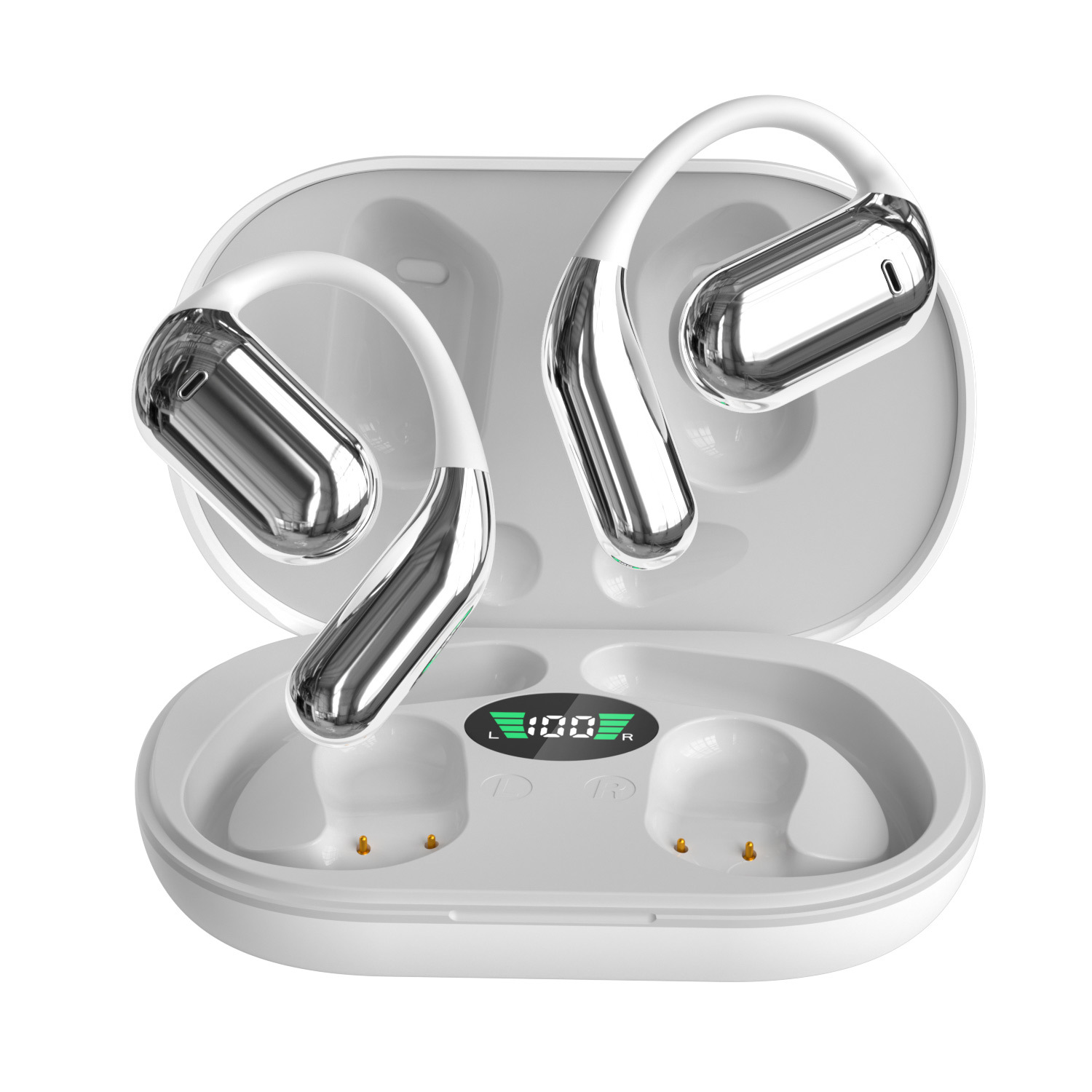 Earbuds Open Ear Bluetooth Earphones With Long Lasting Battery AI Crystal Clear Sound - Lightweight