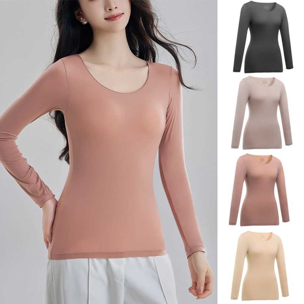 Women Thermal Underwear Longsleeved Tshirt Female Basic Pullover Autumn Winter Warm Tops Ladies Elastic Tights Bottoming Shirt T251018