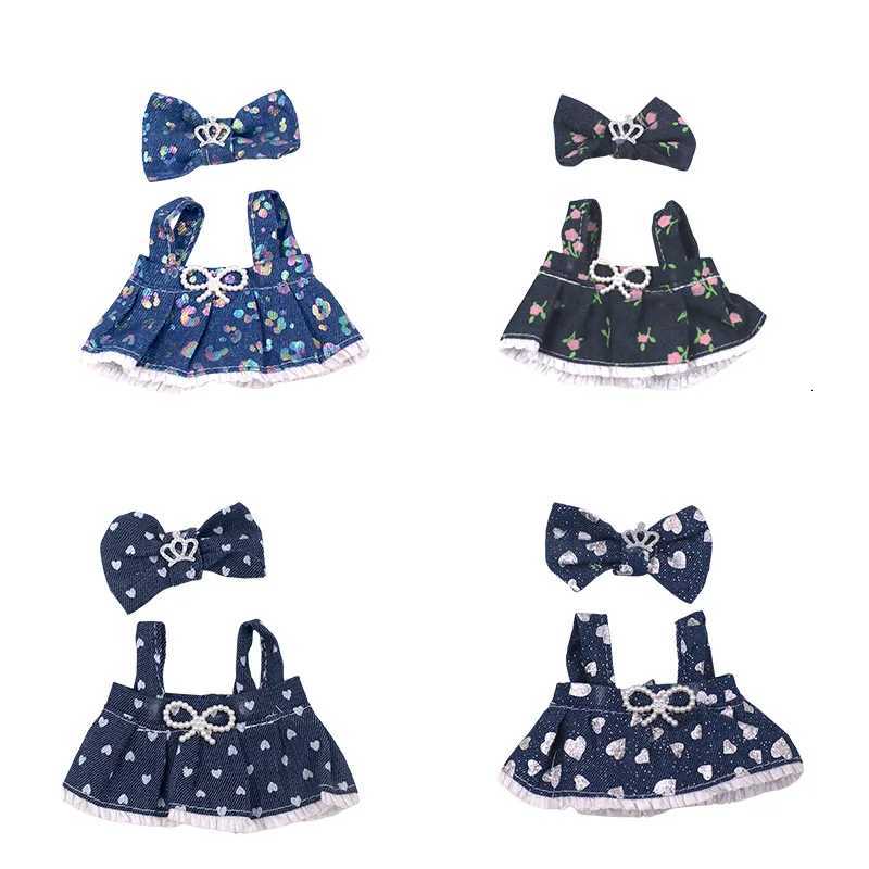 3Pcs Doll Clothes Bow Hair AccessorySkirtPrincess Shoes Cute Pretty Dresses For Labubu 17CM Plush Doll SetGirl Toy Gifts DIYT251018