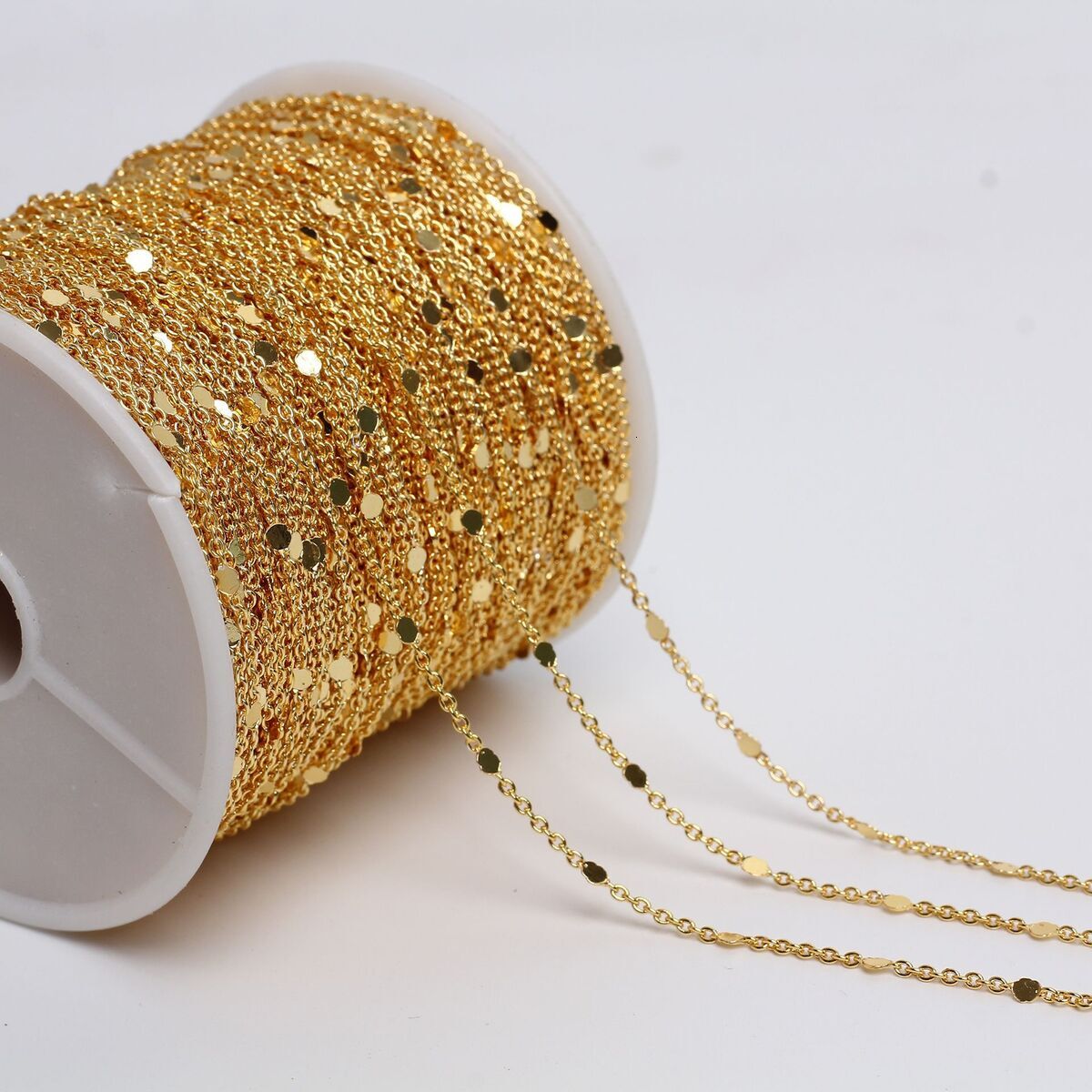 Sparkling O-shaped chain 18k wrapped in gold and color preserving copper chain, handmade semi-finished bracelet, necklace, chain jewelry material