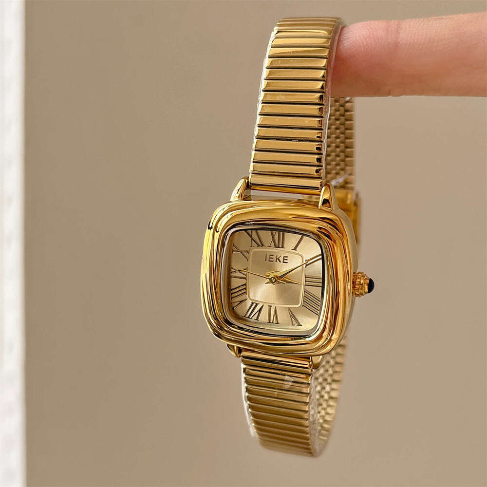Vintage Style Square Dial Women Niche Designer High-End Quartz for Design Ladies Aixian Nu with Small Gold Watch
