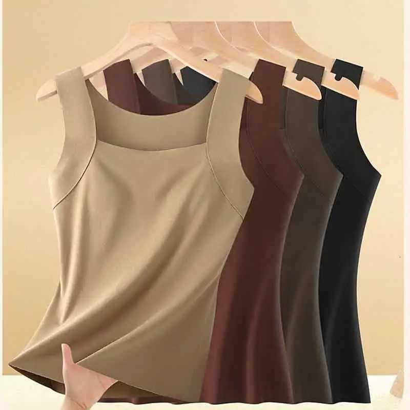 Thermal Underwear Winter New Heating Velvet Warm Tank Tops Solid Color Underwear Women Bottoming Wear Slim Waistcoat T251018