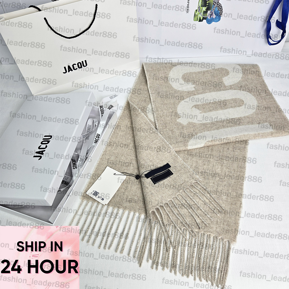 Wool fringe scarf Jacquard Designer scarf Woman Solid color yarn 100% Virgin wool Thickened Warm Fashion Scarf Autumn Winter Wool Black Grey Peach Cream scarf 35*180cm