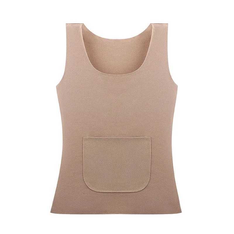 1pcs Women Thermal Underwear Camisole Female Comfortable Tops Autumn Winter Lady Undershirt With Bra Padded Slim Warm Sling Vest T251018