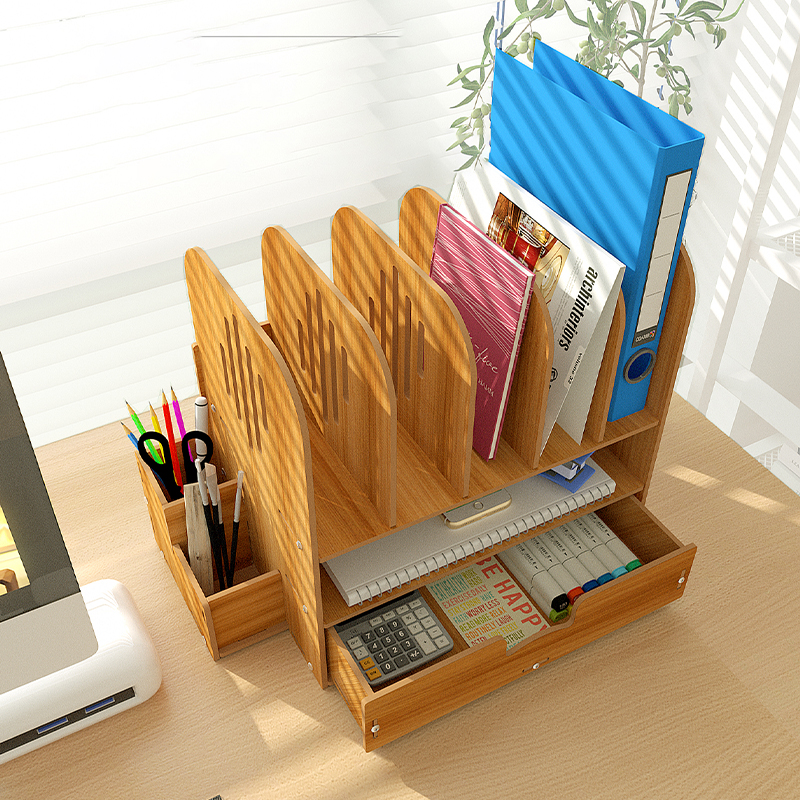 Stackable Multi-Layer Desktop Storage Box for Office Workstation - Drawer-Type File Organizer