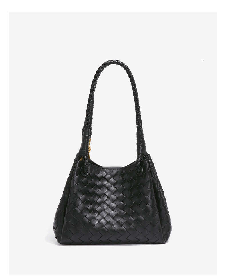 British Style Light Luxury Versatile Handwoven Single Shoulder Crossbody Bucket Commuter Handbag Basket Parachute Bag