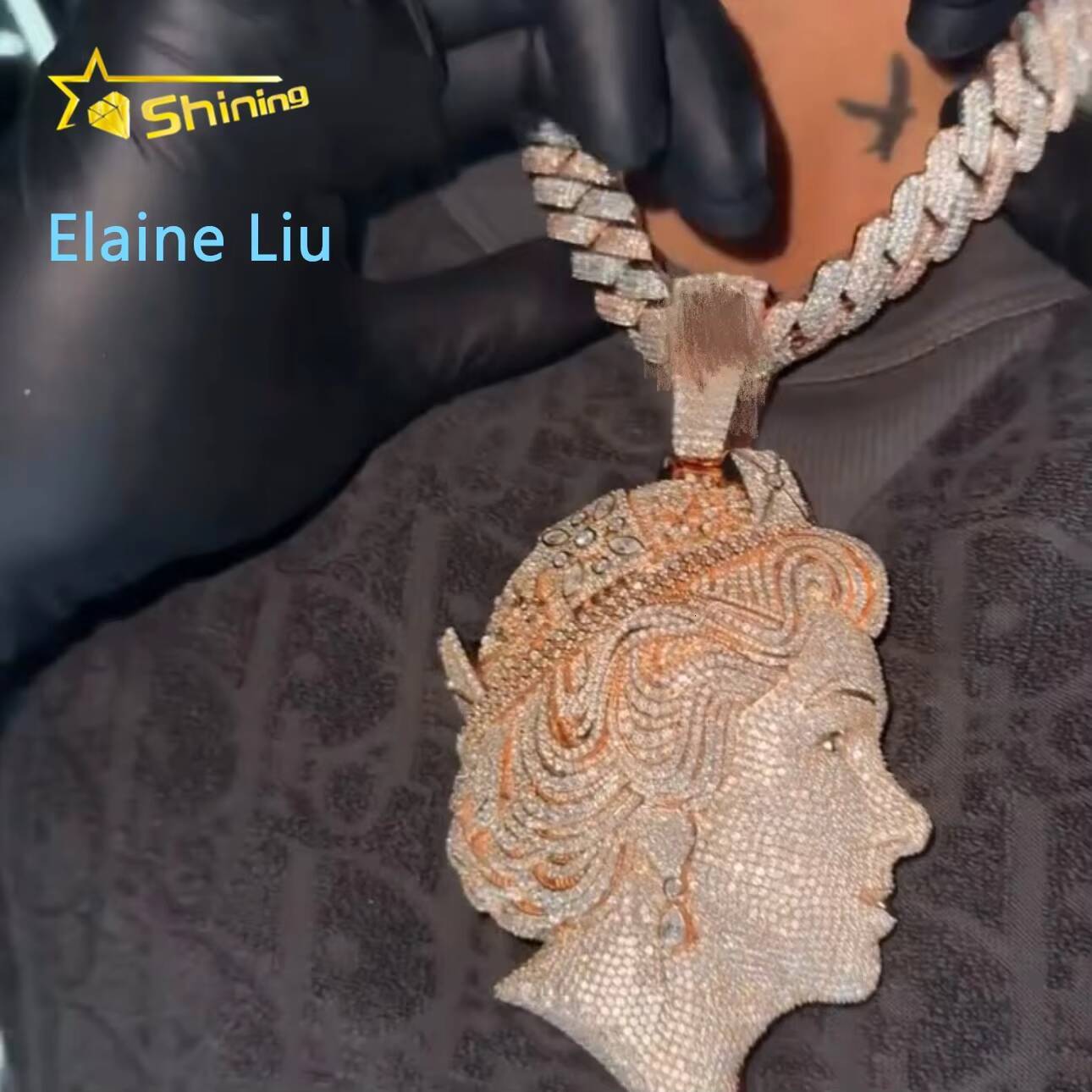 Moissanite Hip Hop Jewelry Custom Moissanite Pendant Fashion Sterling Silver 925 Iced Out Diamond VVS Moissanite Pendant