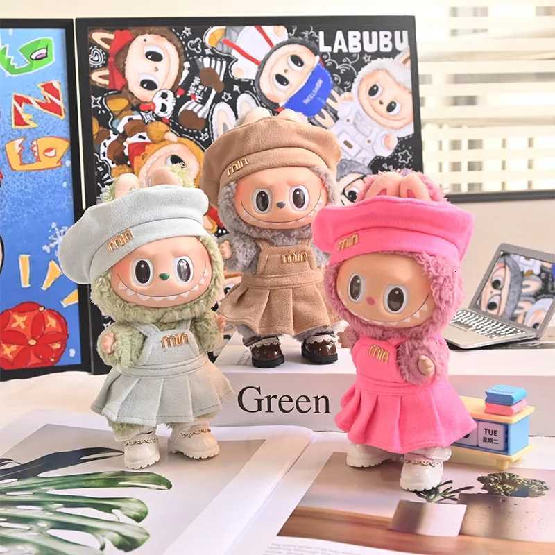 Korean Style 17cm Doll Clothes For Labubu Macaron Dress Outfit With Hoodie Skirt Figure Perfect Gift Spring Summer CollectionT251018