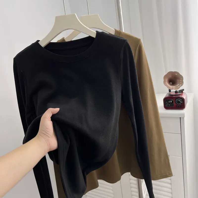 Thick Fleece Thermal Underwear for Women Winter Warm T Shirt Thermo Lingerie Korean Elastic Soft Long Sleeve Undershirt Pullover T251018