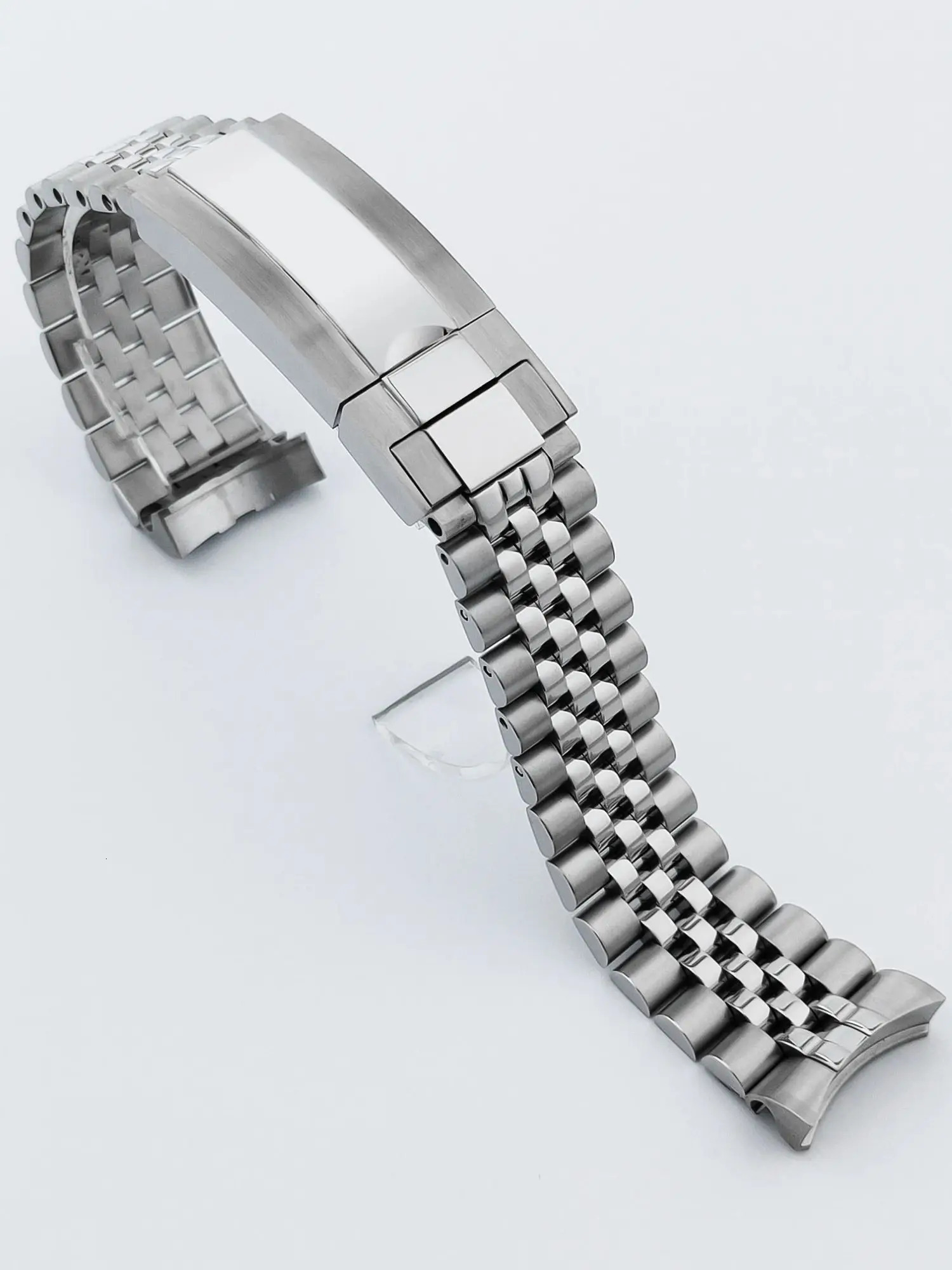 Neiton 20MM Silver Presidential Solid Bracelet 904L Stainless Steel Glide Lock Clasp Wristband for Sub Log NH34 NH35 Watch Case 251027