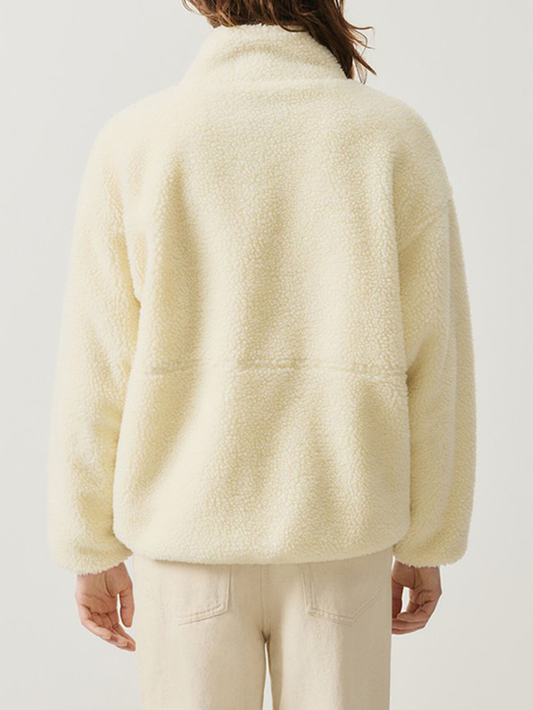 Designer Jacket for Women Long-Sleeved Casual Coat Fashionable Autumn and Winter Solid Color Lamb Wool Warm Jacket R251018