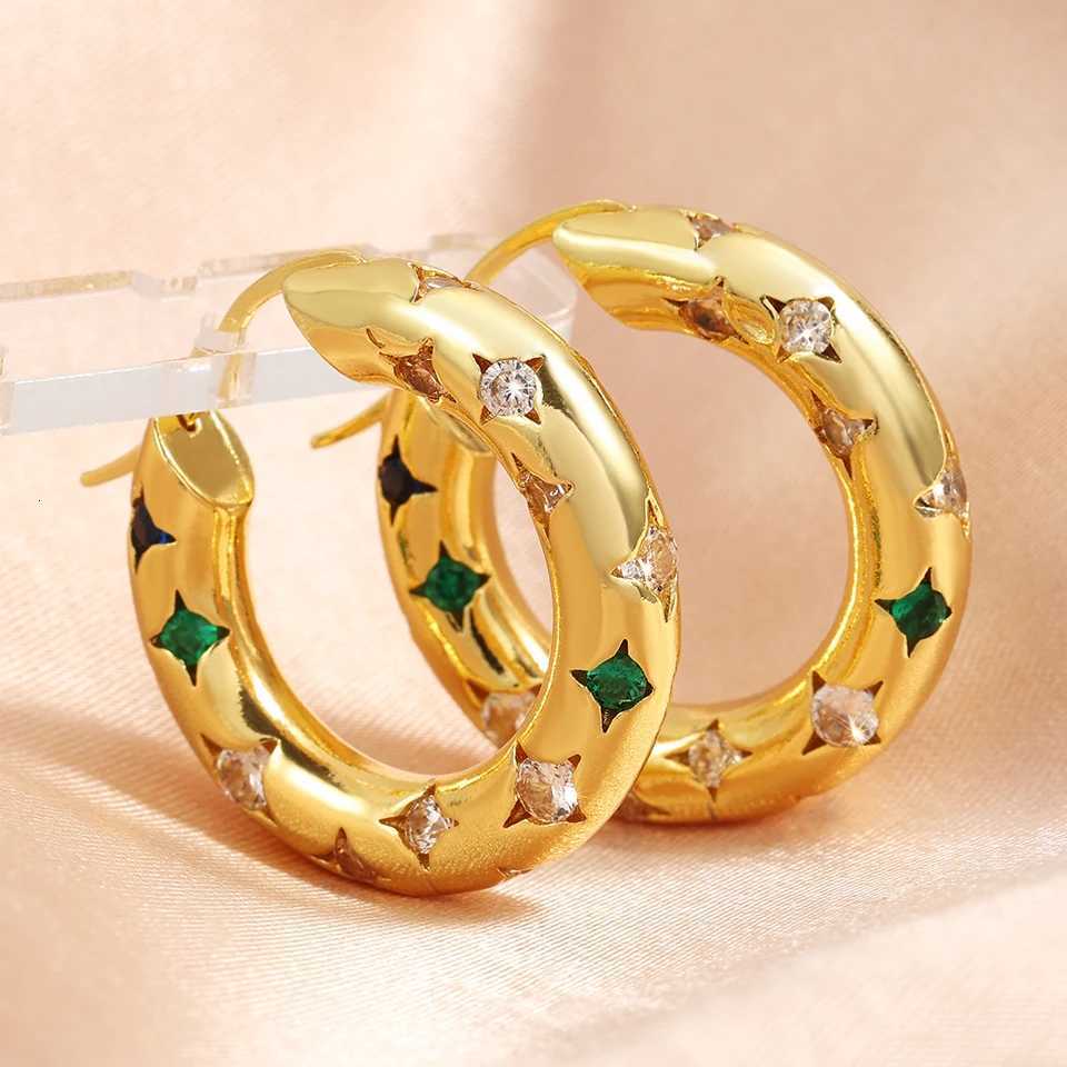 ZAKOL Y2K Trendy U Shape Stainless Steel Round Earrings For Women Girls Gold Color Imitation Pearl Crystal Ears Jewelry Gifts Y251018