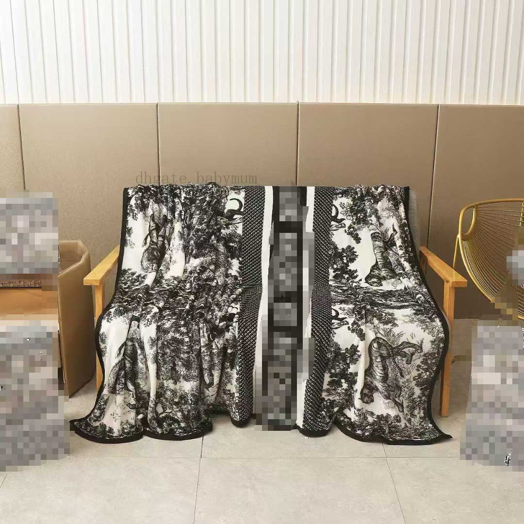 designer black cc blanket 150*200cm Single blanket indoor sofa throw blankets for four seasons fashion classic winter Nap blanket