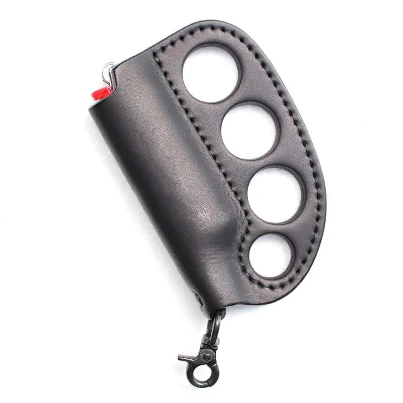Outdoor Camping Selfdefense Lighter Storage PU Leather Case Portable Multipurpose Fighting Keychain gifts 251018 - view 3