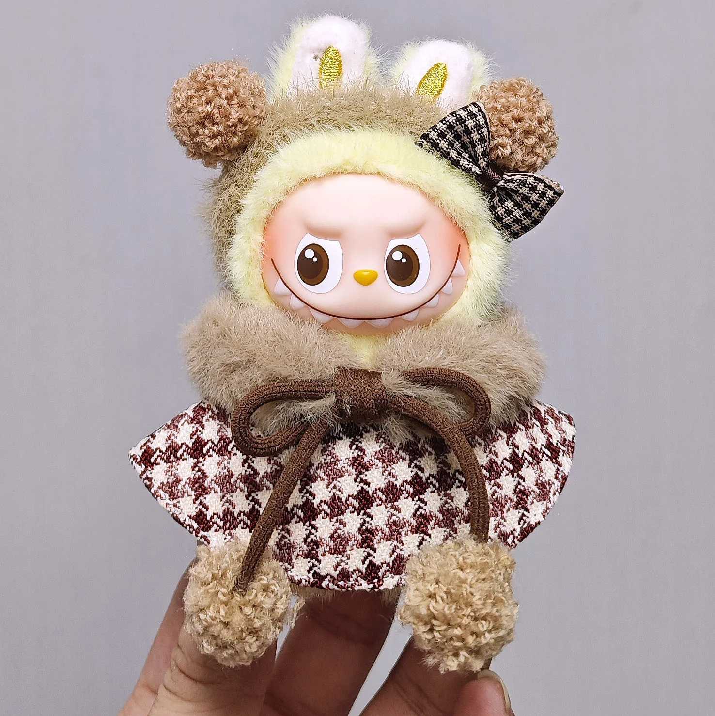 For 105cm Labubu 40 Mini Doll Hair Scarf Cape Set Winter Seasonal Outfit Accessories Ropa Labubu Clothes Christmas GiftT251018