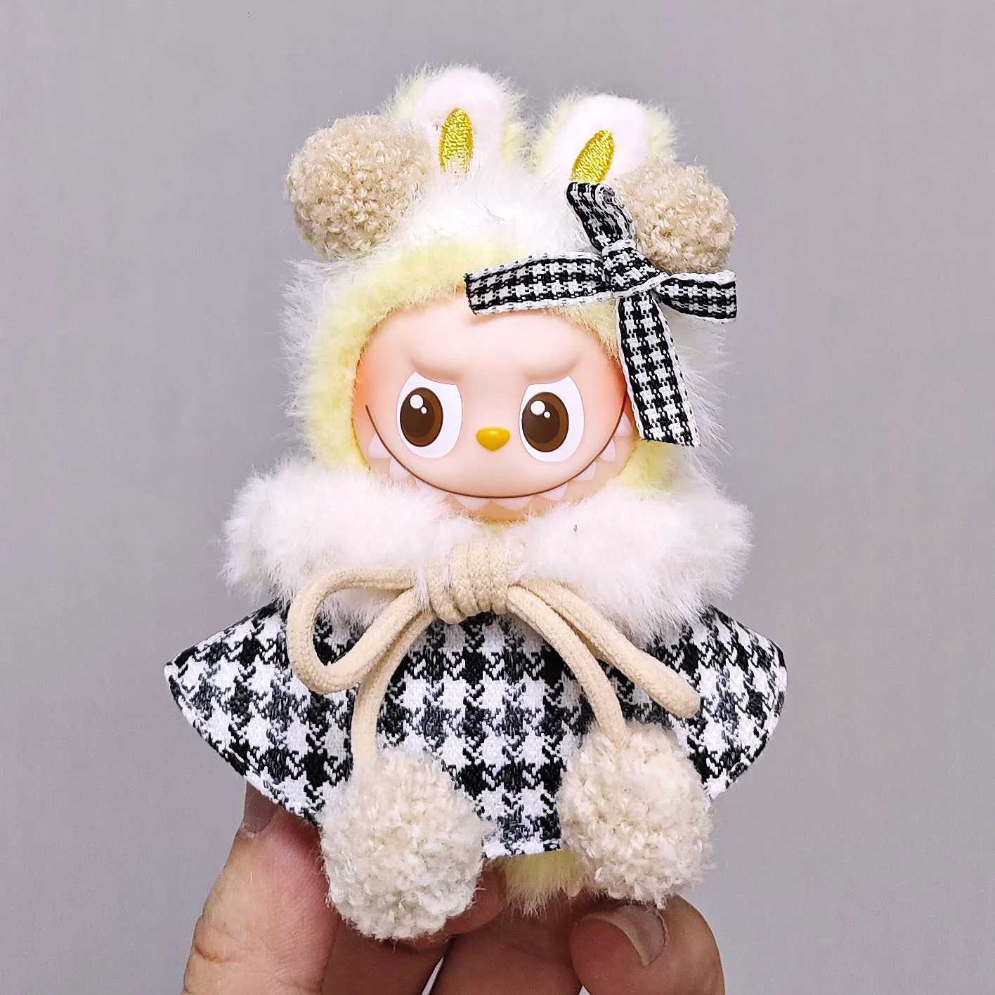 For 105cm Labubu 40 Mini Doll Hair Scarf Cape Set Winter Seasonal Outfit Accessories Ropa Labubu Clothes Christmas GiftT251018