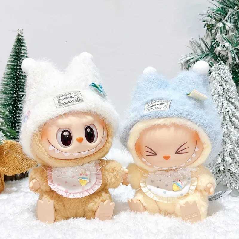 For 17cm Plush Dolls Clothes Baby Winter Hat And Bibs Ropa Labubu Outfit Accessories Clothing DIY Kids Gift T251018