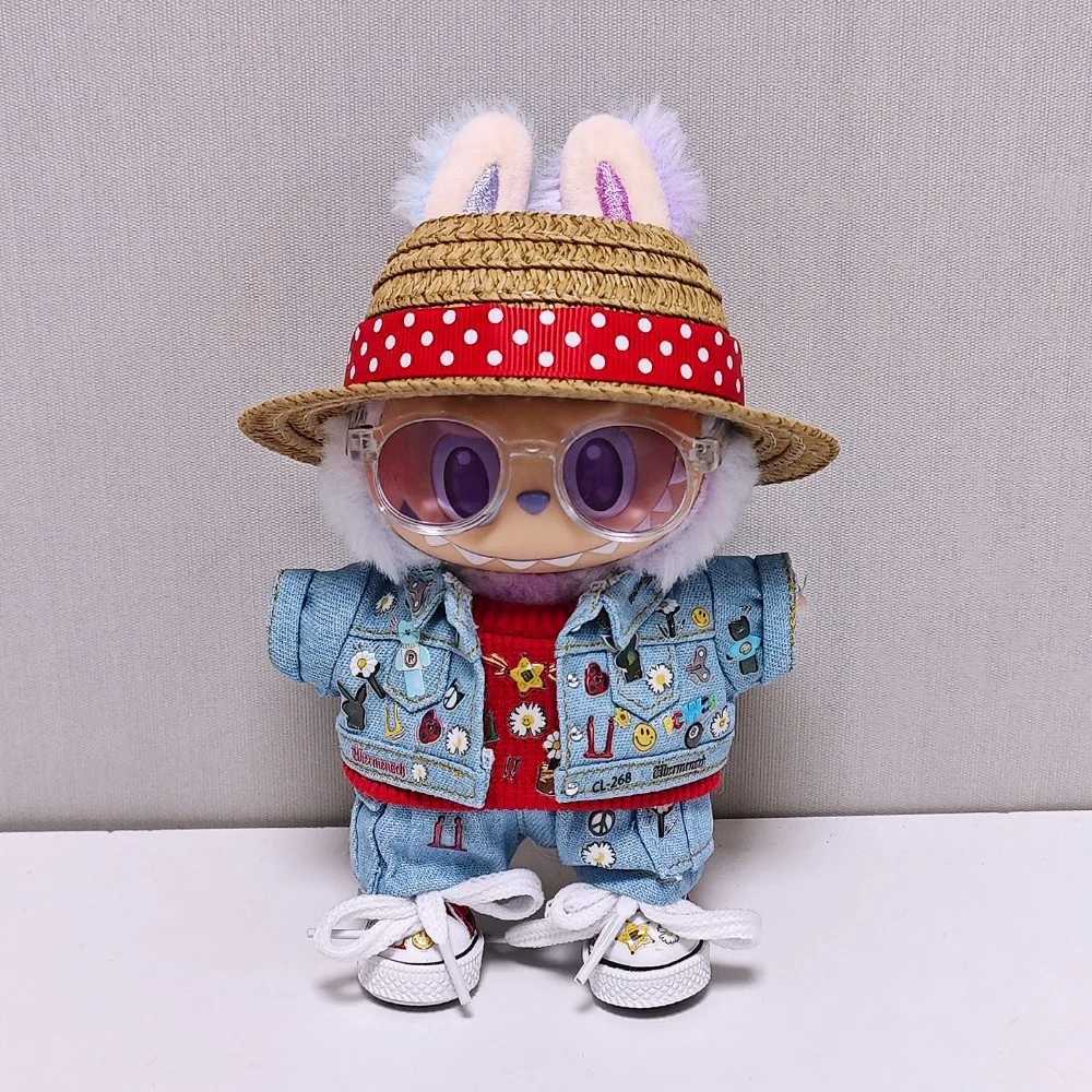 6Pcs 1Set 17cm Labubu Doll Clothes Hat Clothes Shoes Dress Up Doll Accessories Sitting Party Changing Dress Game DIY ToysT251018