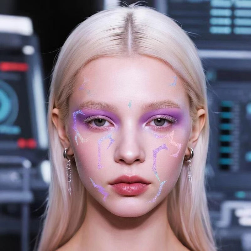 5pcsset Laser Kpop Demon Hunters Rumi Kang Temporary Tattoo Sticker Face And Body Tattoo Sticker For Halloween Party Gifts 251010