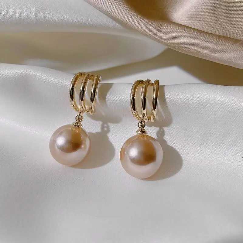 Korean Style Three Tube Pink Imitation Pearl Pendant Earring for Women Girl Gift Sweet Jewelry Wholesale Y251018