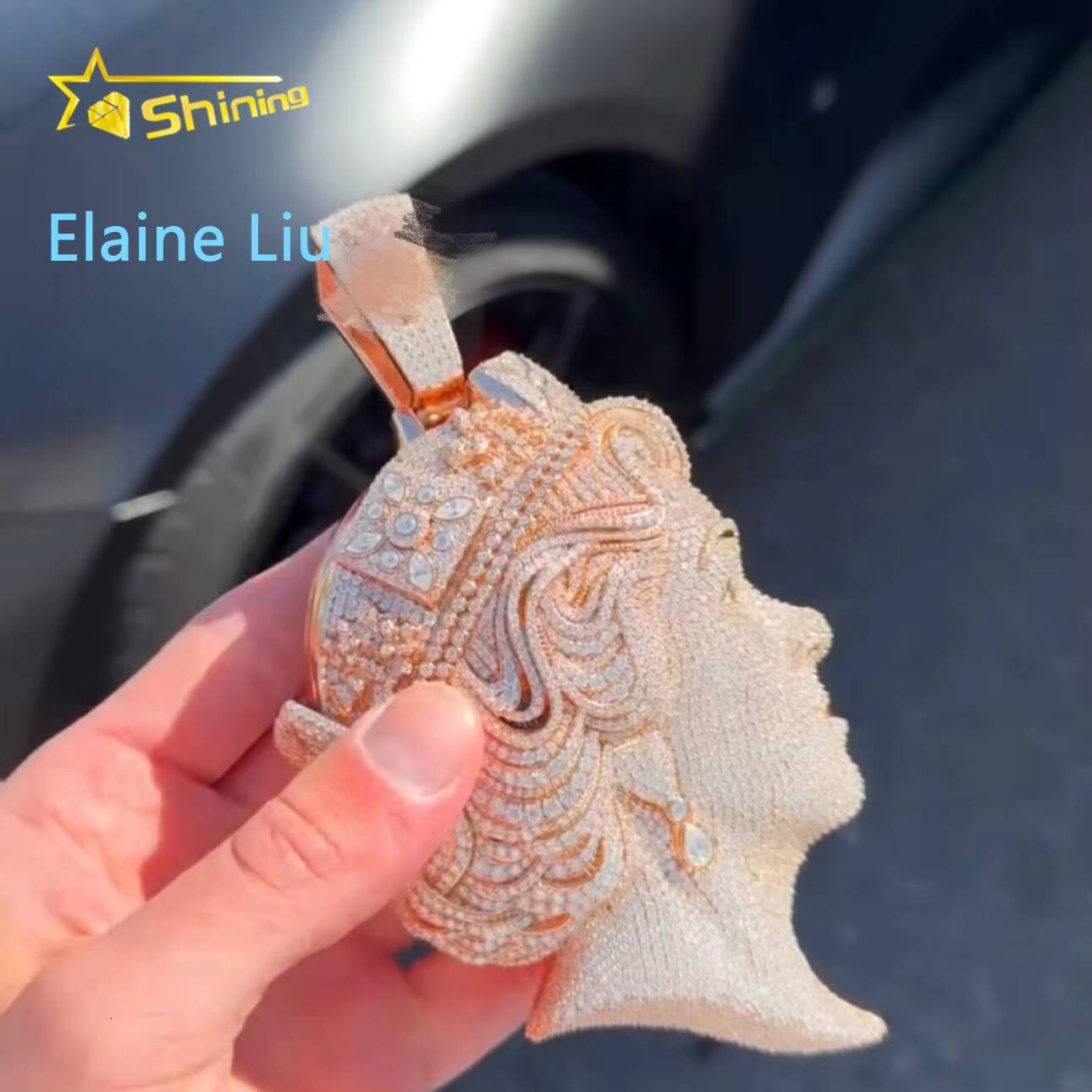 Moissanite Hip Hop Jewelry Custom Moissanite Pendant Fashion Sterling Silver 925 Iced Out Diamond VVS Moissanite Pendant