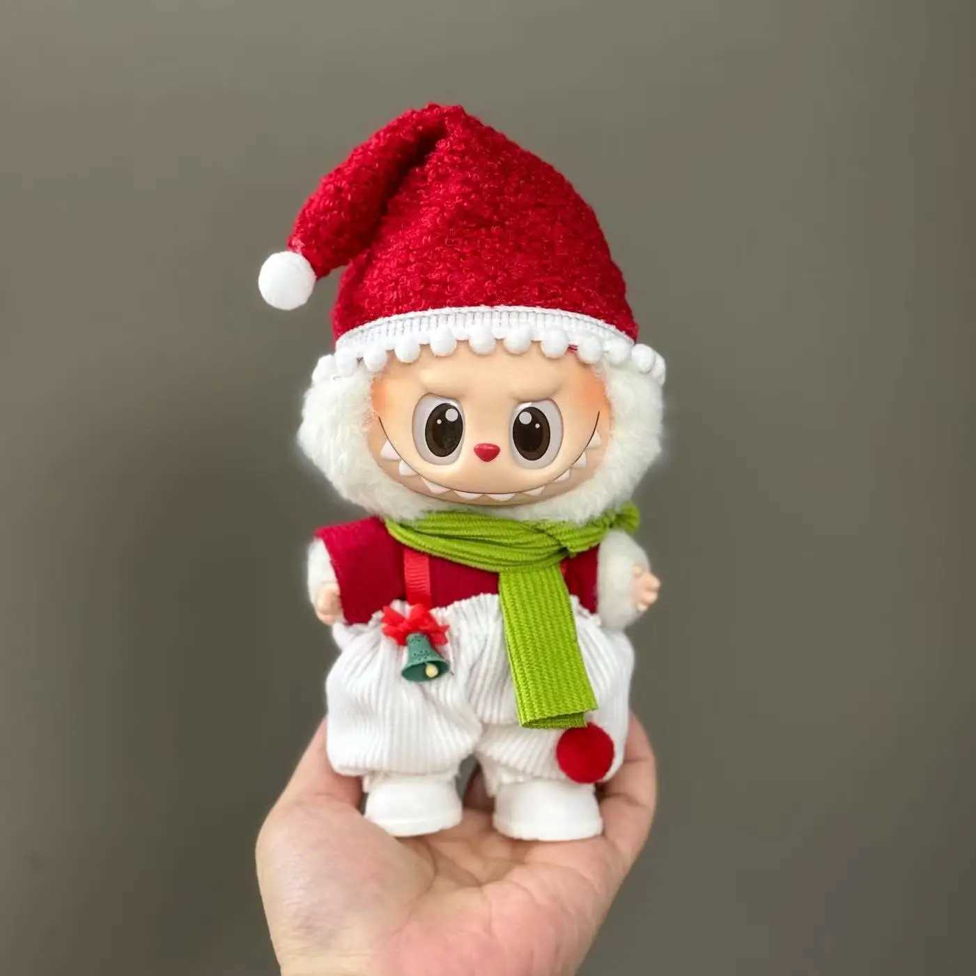 Doll Clothes For 1517CM Labubu Clothing Merry Christmas Hat Scarf Elk Snowman Set Mini Plush Doll Accessory New Year Dress GiftT251018