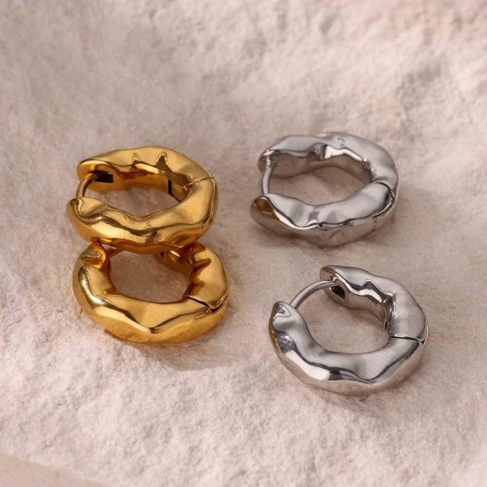 Stainless Steel Pendientes Earrings for Women Gold Color New In Geometric Small Hoop Earrings 2024 Trend Wedding Jewelry Gift Y251018