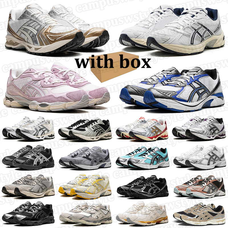 With box designer asicskayanox 14 shoes for men women classic gelnyc plat running shoes comfortable mesh sneakers lightweight mens womens trainers