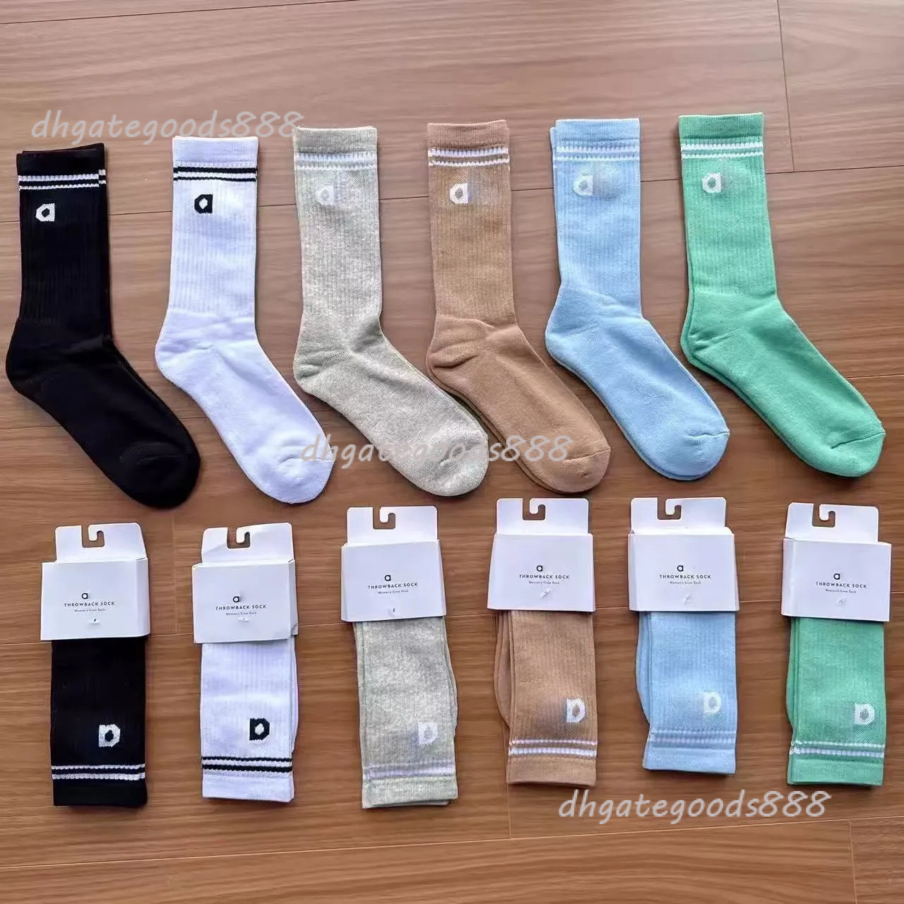 Multi-color Designer Outdoor Sports Socks Letter Printing Women's Socks Yoga Socks Cotton Sweat-absorbent Football Socks Men