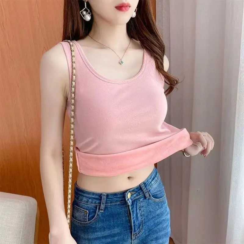 1pcs Womens Heating Inner Bottoming Sleeveless Undershirt Slim Comfort Fleece Lined Intimate Tank Top Stretchy Soft Warm Vest T251018