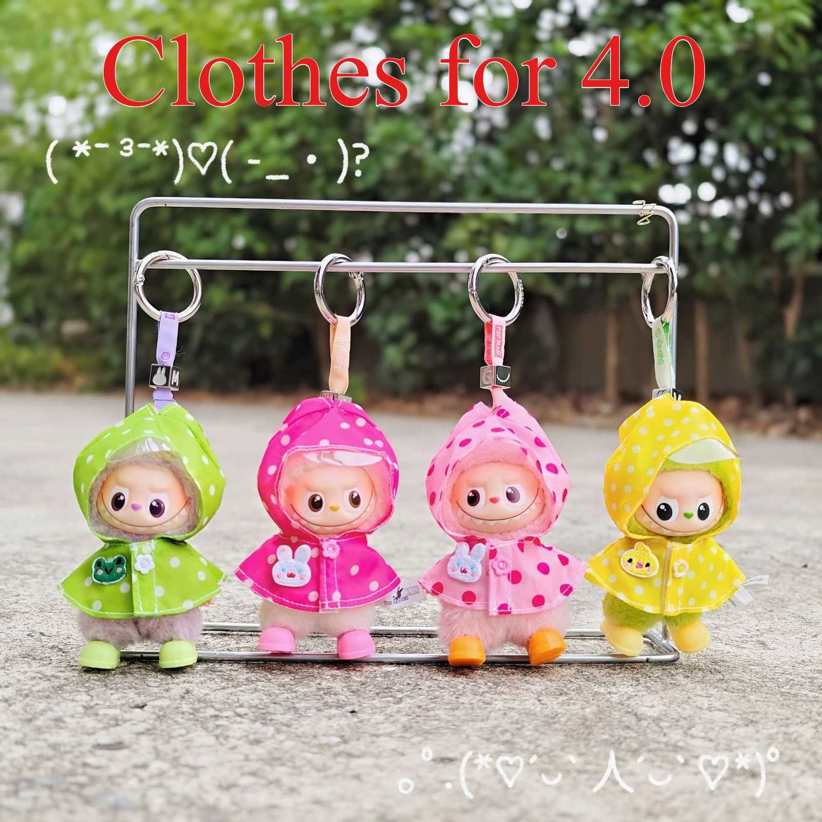 For Labubu 40 Doll Clothes Suitable Wear Mini Clothe Waterproof Raincoat Rain Shoes Set Doll Accessorie Kawaii Design Girl GiftT251018