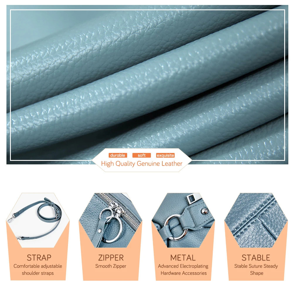 Zency Womens Handbag Genuine Leather Cowhide Cross Body Bags Ladies Shoulder Top Handle Satchel Trendy Boston Shopper 251014