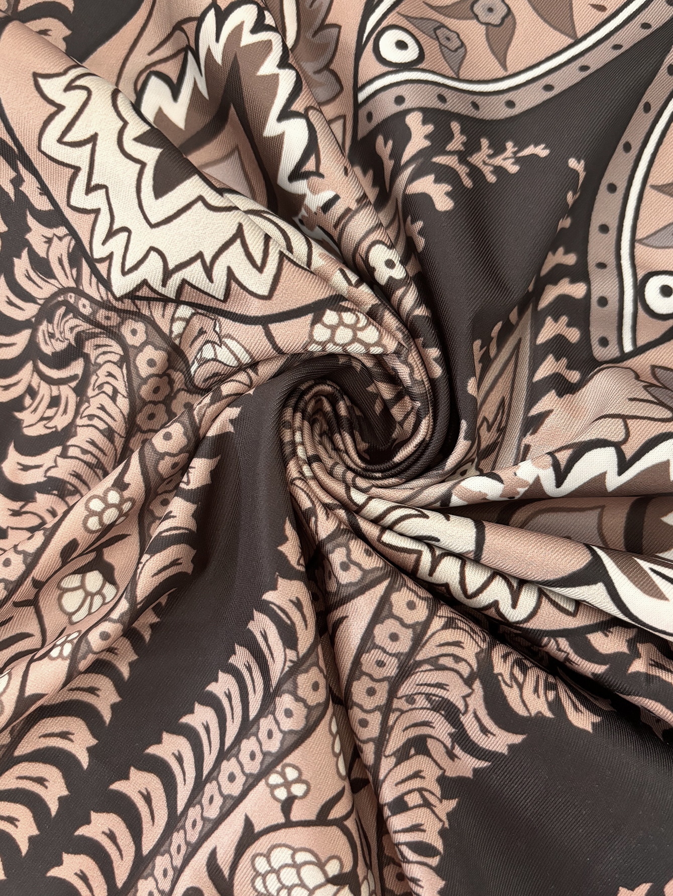 Women's Autumn Winter New Ethnic Style Casual Versatile Crew Neck Long-Sleeve T-Shirt - Camel Color Milk Silk Top-CF41053