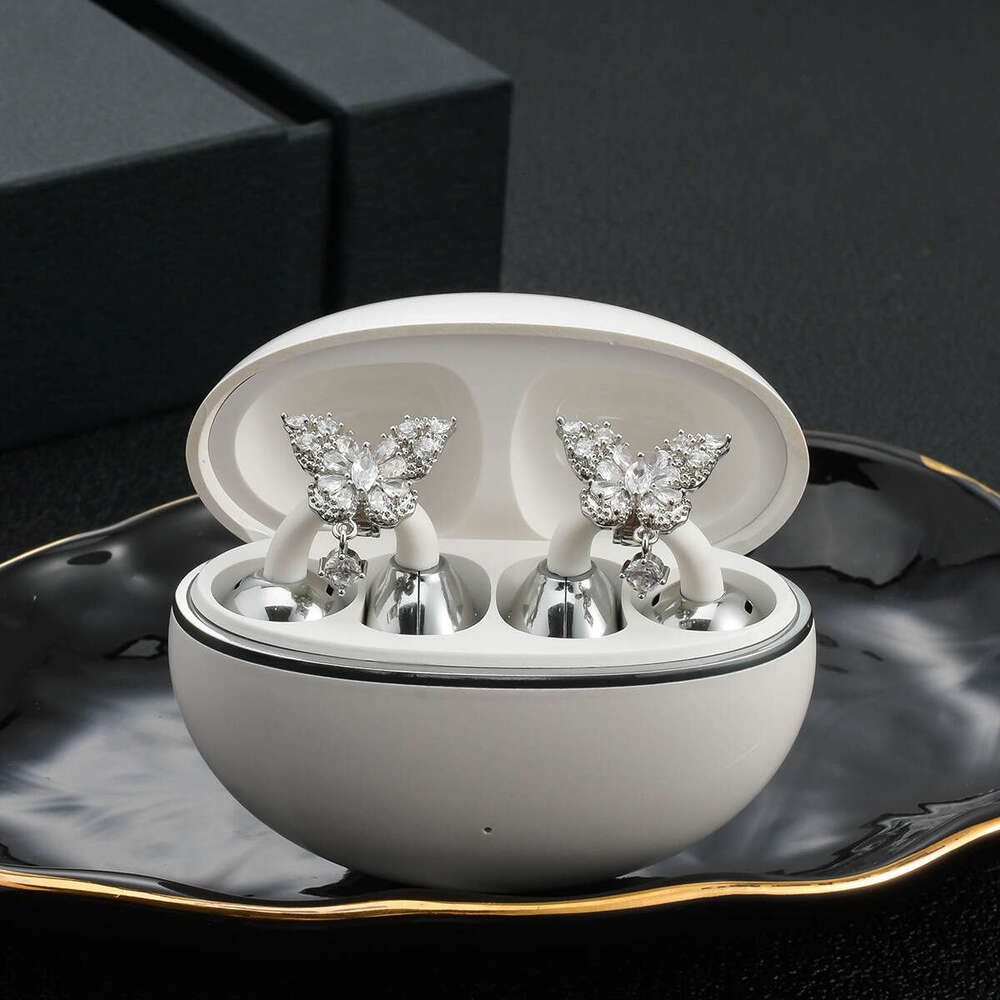 Compatible with FreeClip Earphones Full Sparkling Butterfly Tassel Dia Buckle Clip Light Earphone Accessories