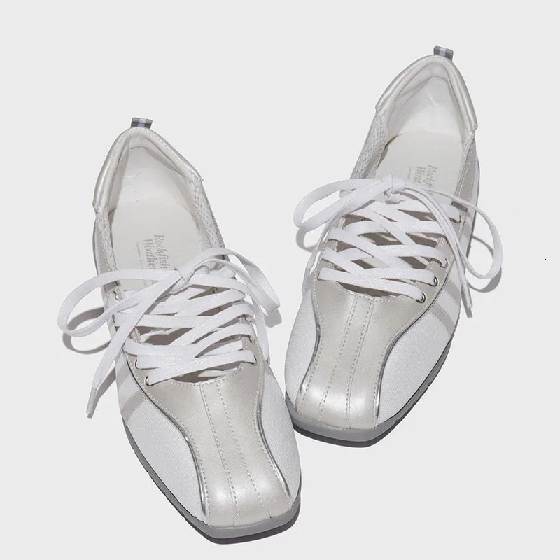 Autumn Leather Cross Strap Ballet Womens Functional Soft Shoes Flat Comfortable Sole Black And White Sports 251011