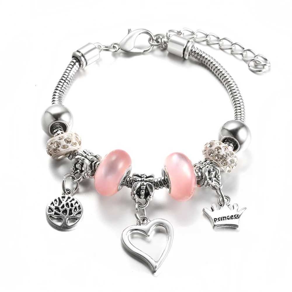 New Heart Shaped Pendant Couple Bracelet Beaded Rhinestone Charm Woman Jewelry Snake Chain Lobster Buckle Adjustable BraceletL251018 Z260313
