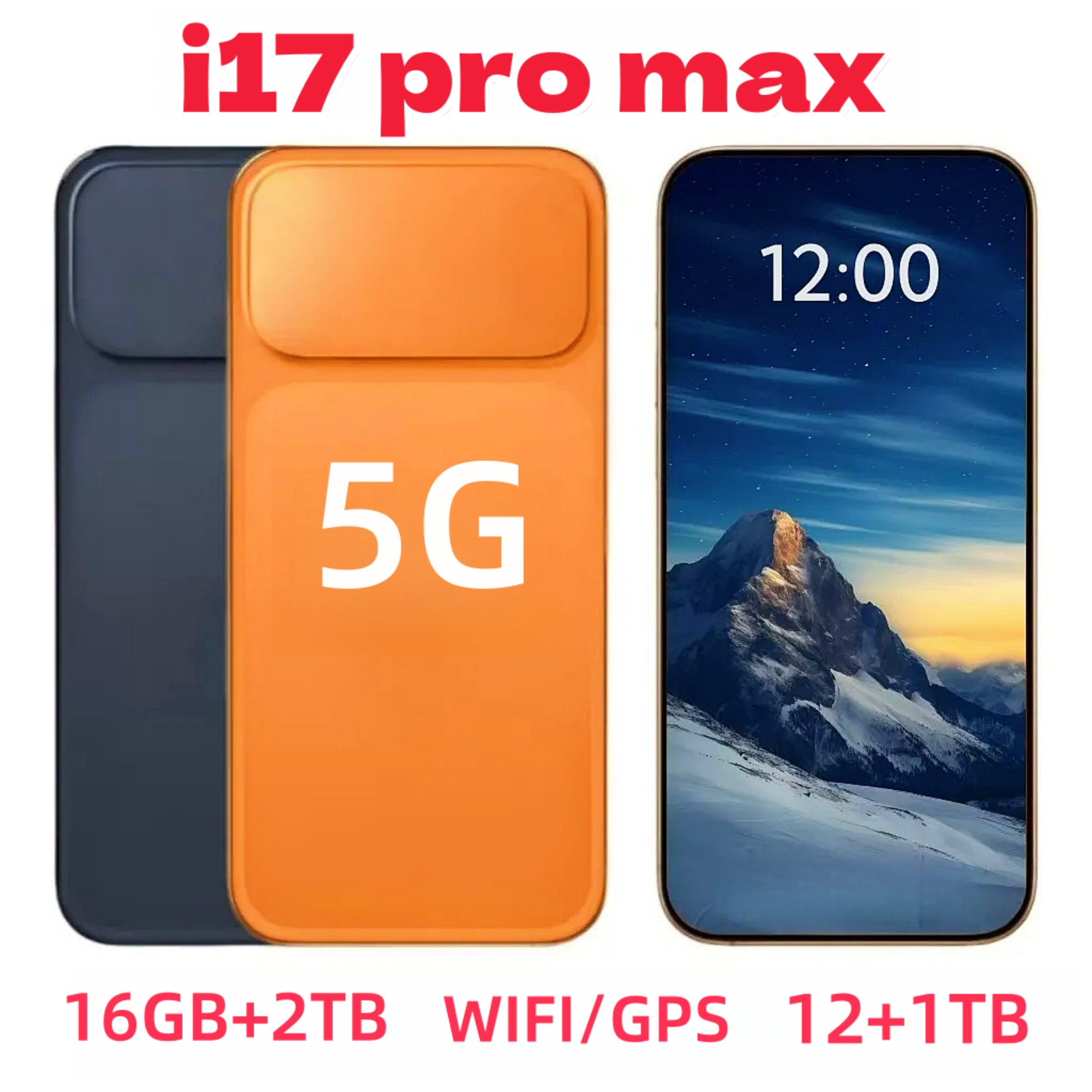 i17 i16 Pro Max 5G mobile phone facial recognition 20MP camera global version English version 16GB+1TB storage full HD display dual card GPS function