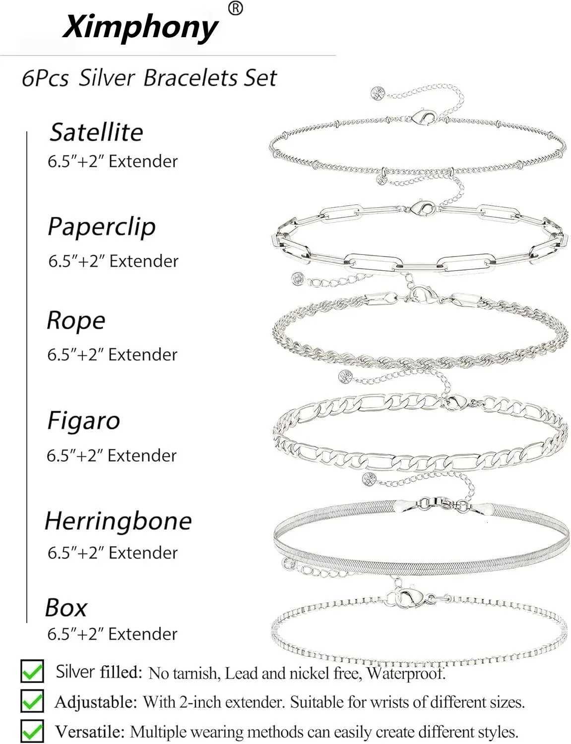 Gift Set Silver Bracelets for Women Trendy Sterling Silver Jewelry Set for Women Bracelets for Women Gold Jewelry setXJ251018