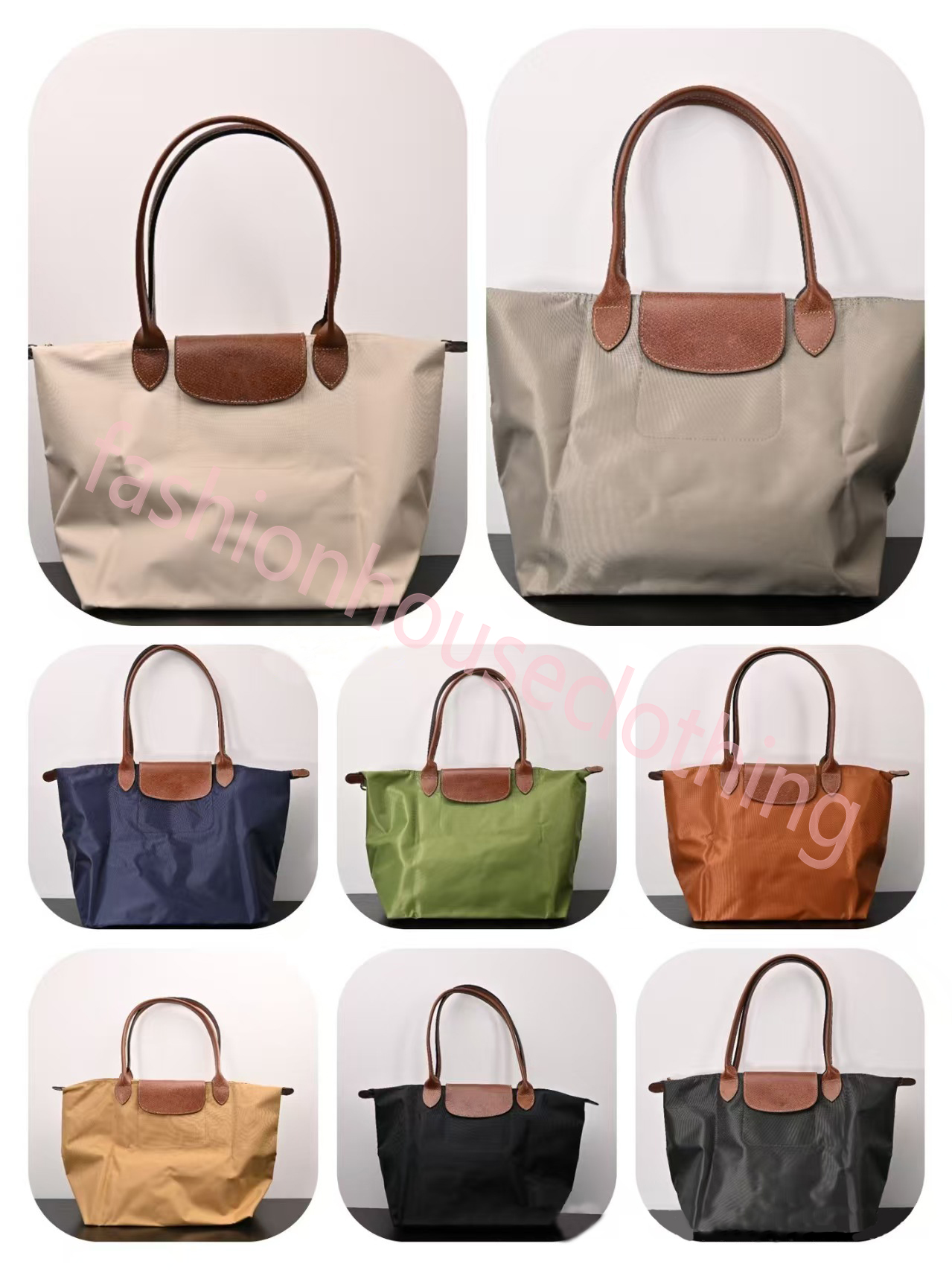 Nylon Tote bag Designer Bag Champlies French High-end Classic 70th Anniversary Handbag long handle Tote Shoulder Underarm Dumpling Bag Nylon L M Size