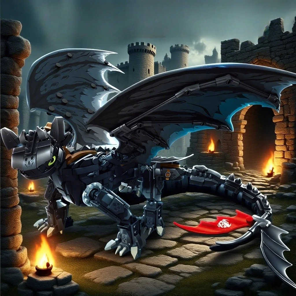 1026pcs Night Shadow Dragon Fantasy Building Bricks Creative Anime Brick Set DIY Model Kit for Adults Kids Boys Birthday Gifts T251018