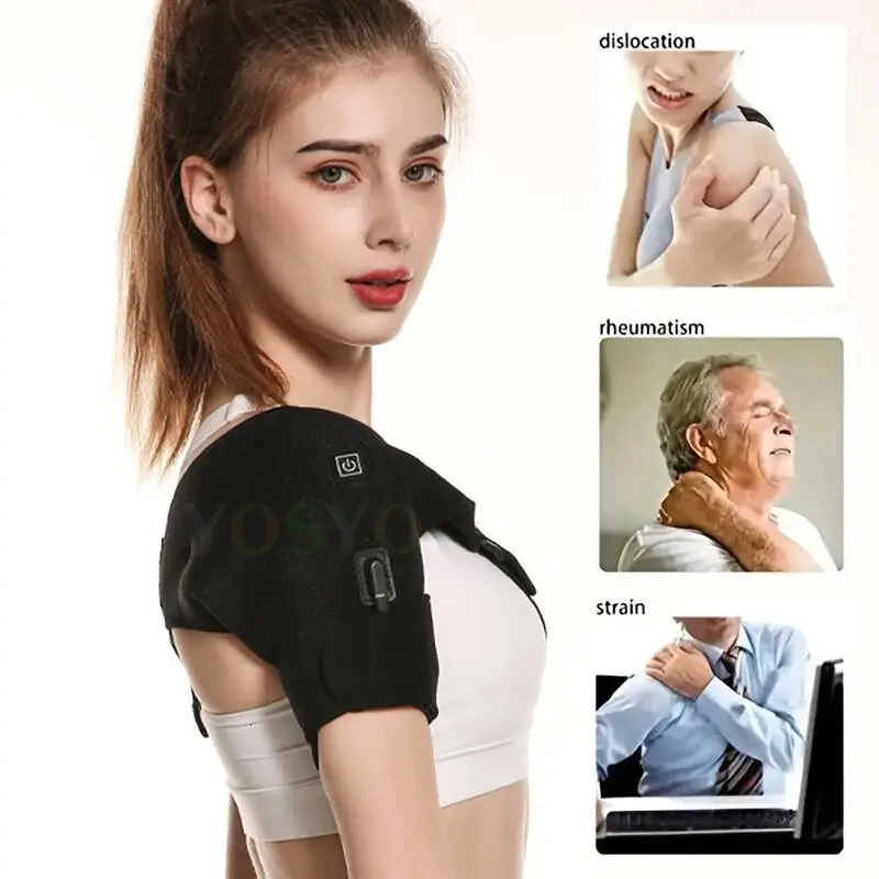 Electric Heating Heated Shoulder Brace Wrap Shoulder Massage Support Belt Strap for Arm Shoulder Fitness Brace Keep Warm 251013