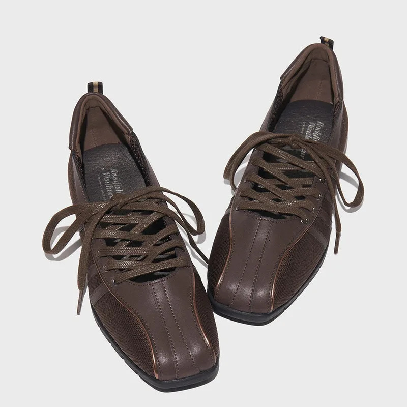 Autumn Leather Cross Strap Ballet Womens Functional Soft Shoes Flat Comfortable Sole Black And White Sports 251011