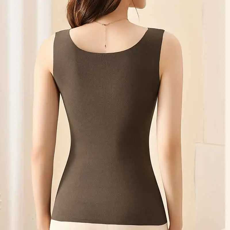 Thermal Underwear Winter New Heating Velvet Warm Tank Tops Solid Color Underwear Women Bottoming Wear Slim Waistcoat T251018