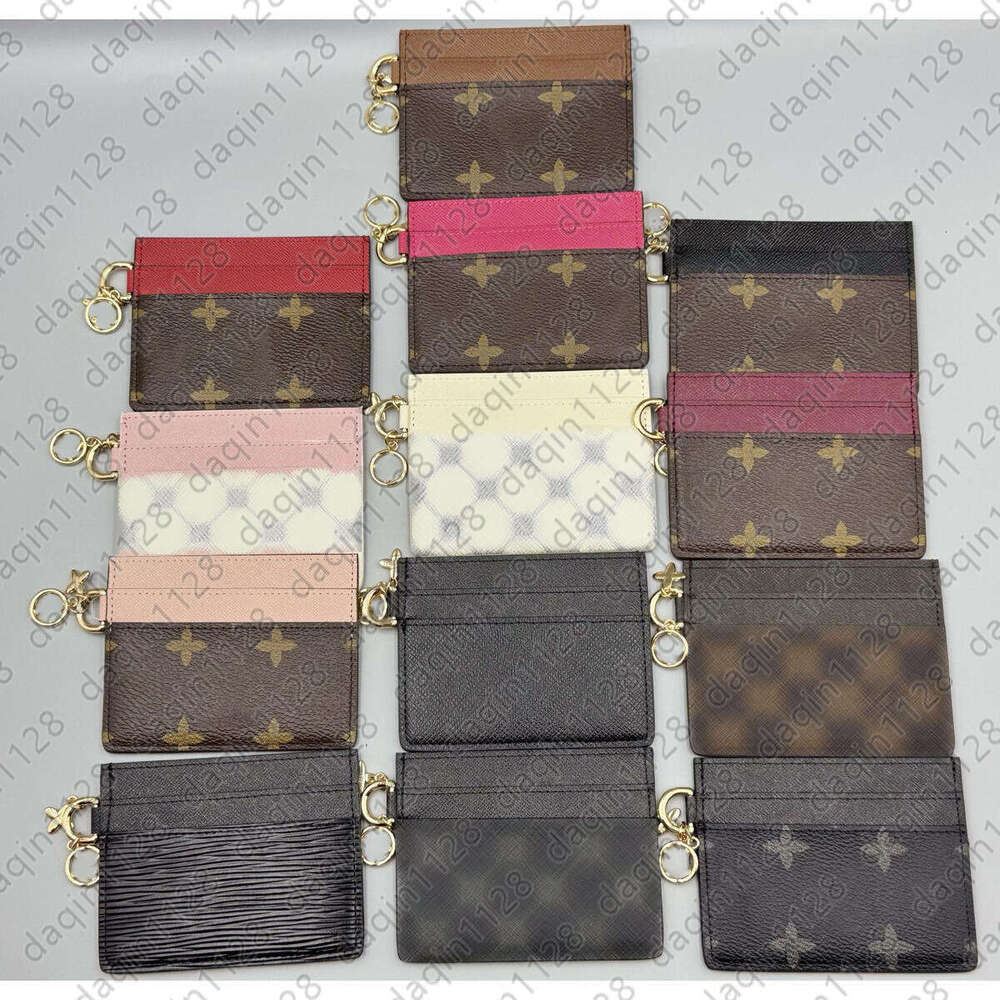 Classic Designer Card Holder Keychain Luxury Womens Mens Cardholders Plaid Pouch Pocket Money Bags Elegant Zipper Mini Card Bags Coin Purse Wallets Money Clip