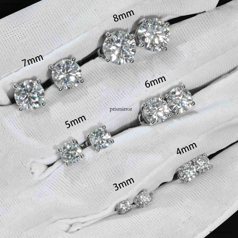 Wholesale Vvs Dia Earring Factory Price 10k 14k Solid Gold Round Brilliant Cut Moissanite Hoop Stud Earrings Men Women