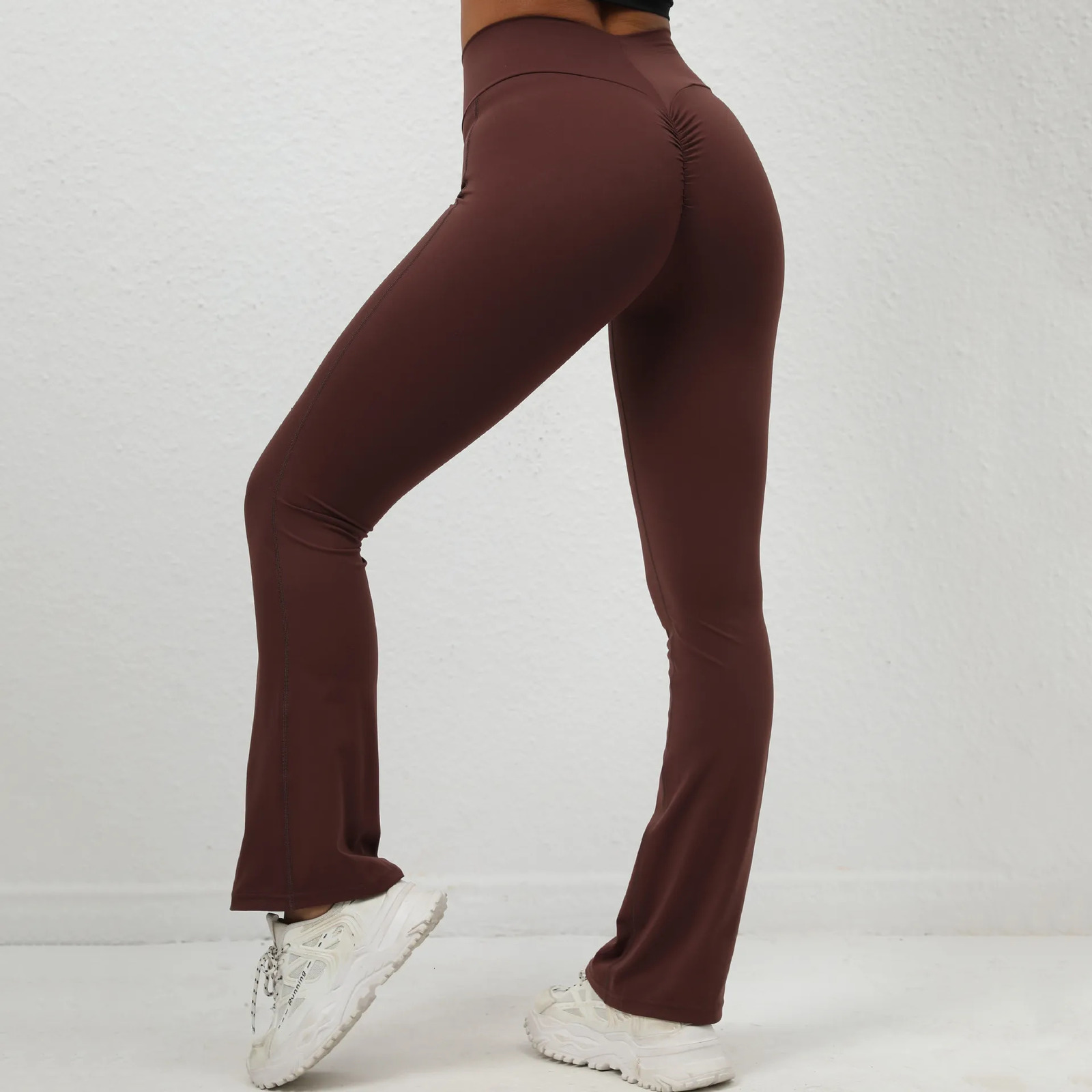 Women Yoga Pants Hip Lifting Dance Flared High Waist Wide Leg Gym Fitness Bellbottom Trousers Running Sports Pant 251017