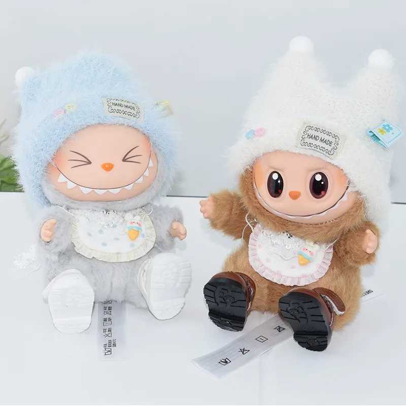 For 17cm Plush Dolls Clothes Baby Winter Hat And Bibs Ropa Labubu Outfit Accessories Clothing DIY Kids Gift T251018
