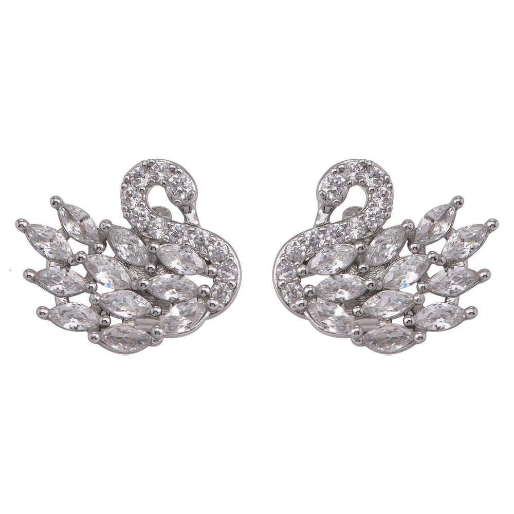 Full White Swan Earphone Dia Suitable Freeclip Ear Clip Buckle Niche Sweet High-end Decorative Accessories for Women