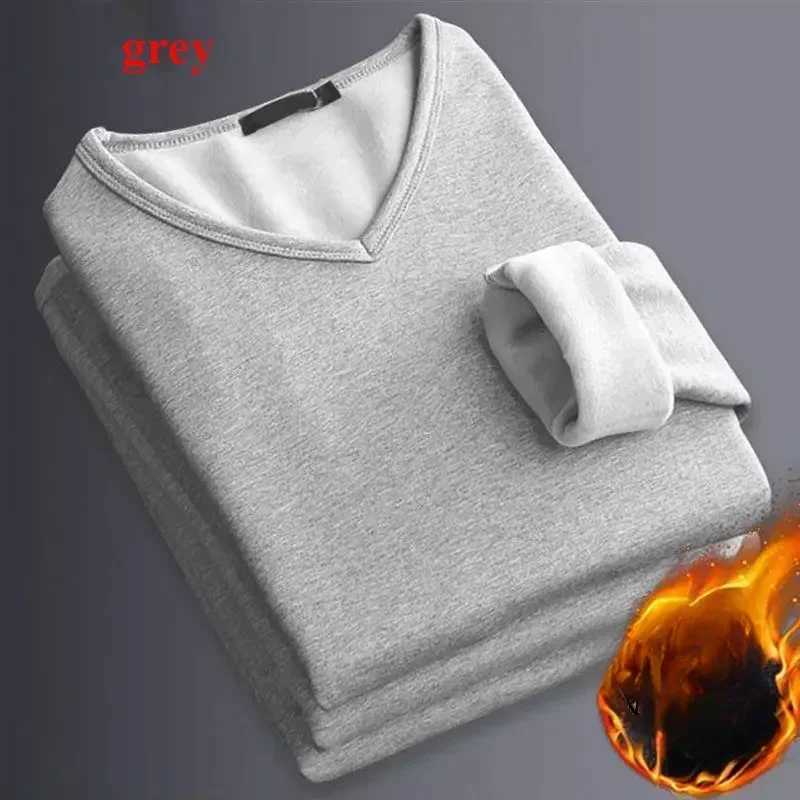 Winter Mens Longsleeved Thermal Underwear Plus Velvet Padded Tshirt Round Neck Slim Bottoming Shirt Mens Underwear T251018